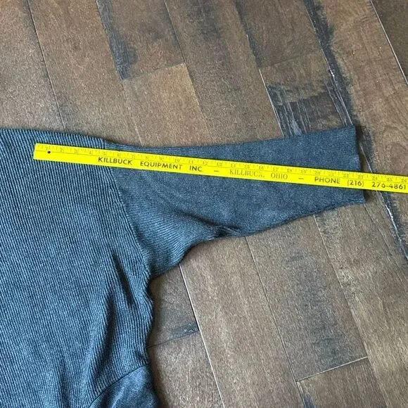 Zara knit ribbed turtleneck sweater womens size small tie waist modest minimalis - Picture 9 of 10